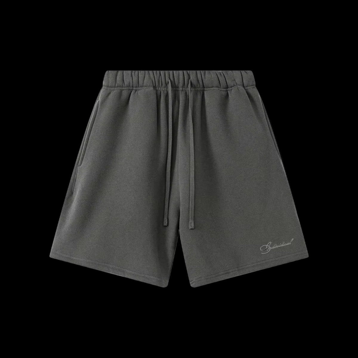 Embroidered Script Fleece Shorts