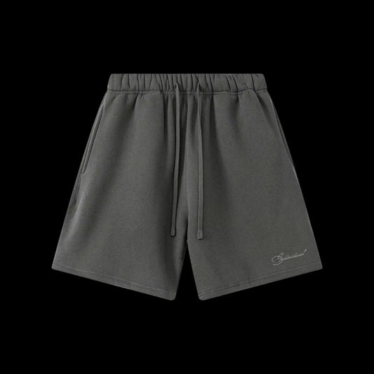 Embroidered Script Fleece Shorts