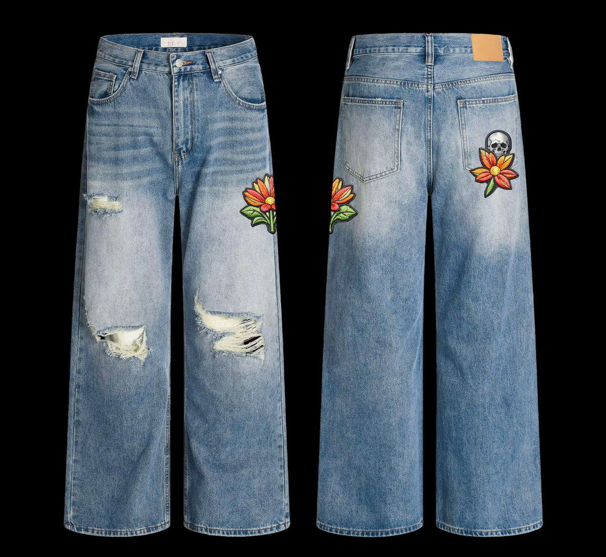 Skull N Flora Denim